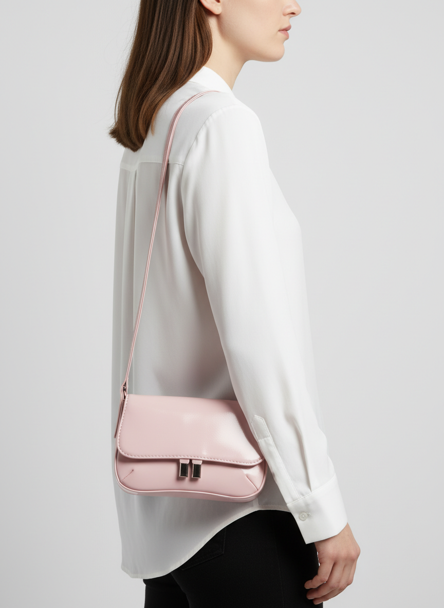 Pebbled Mini Bag – Powder Pink
