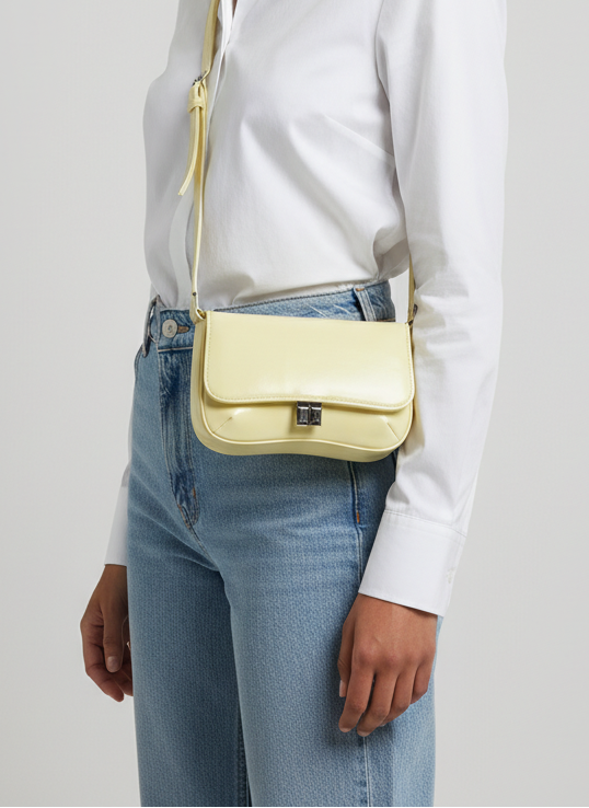 Pebbled Mini Bag – Powder Yellow