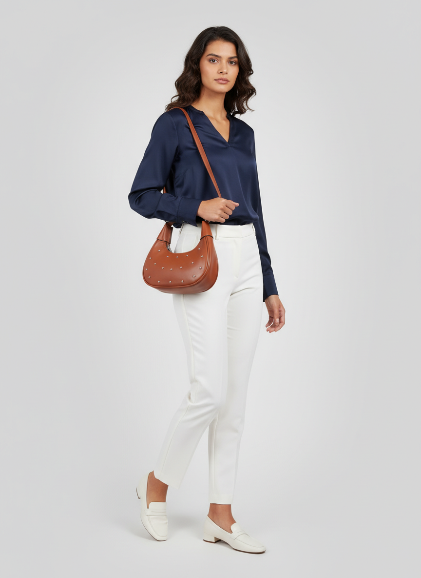 The Ivory Nova Studded Shoulder Bag | Havane