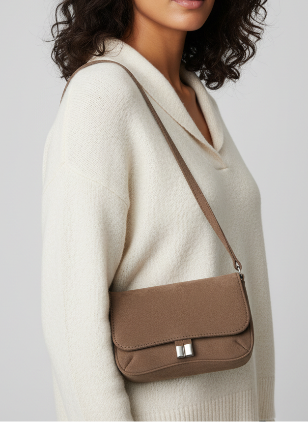 Classic Taupe Crossbody Bag