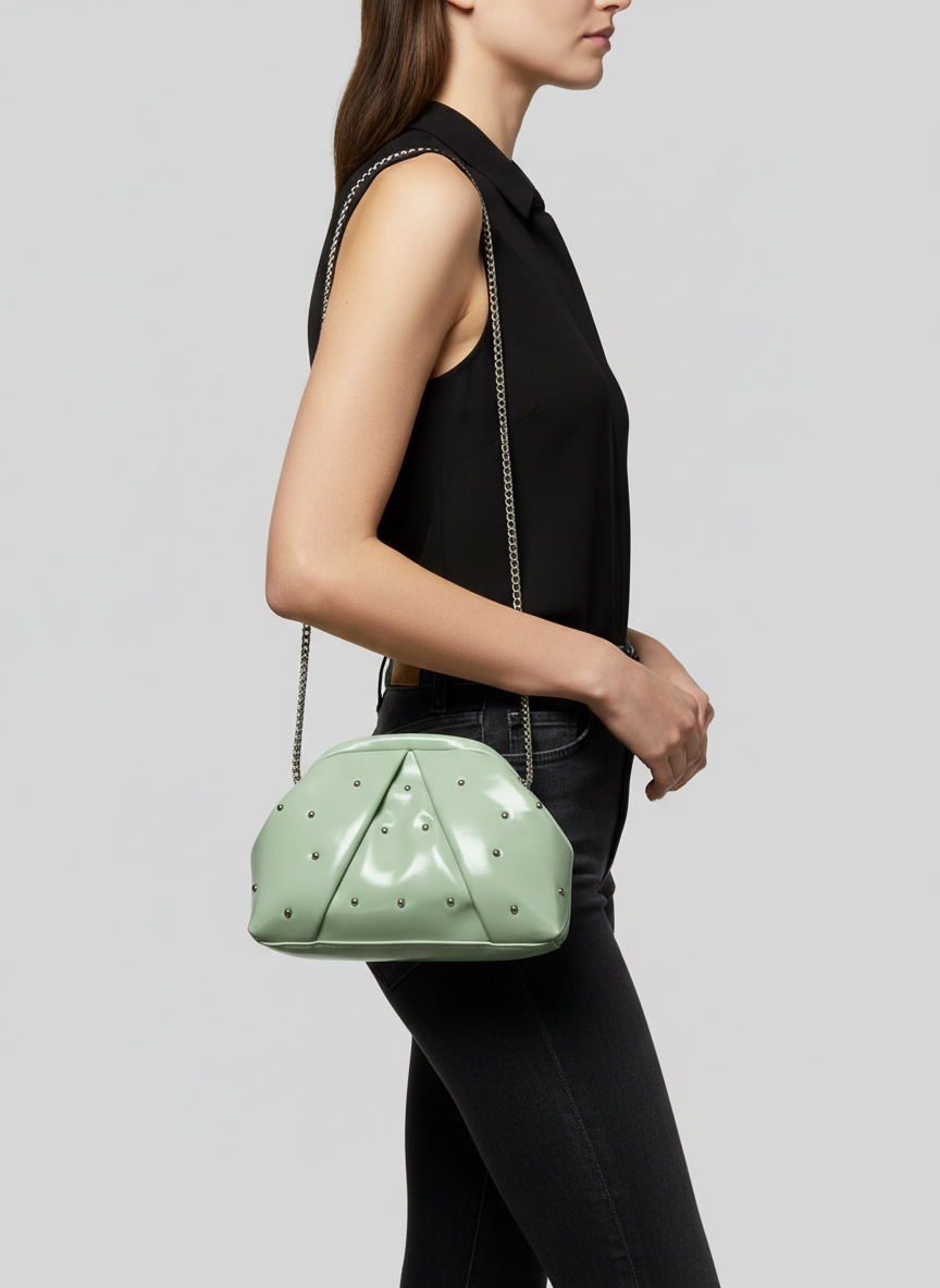 The Nova Ruched Clutch | Mint