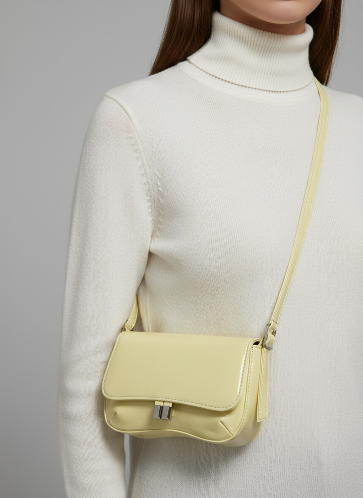 Pebbled Mini Bag – Powder Yellow