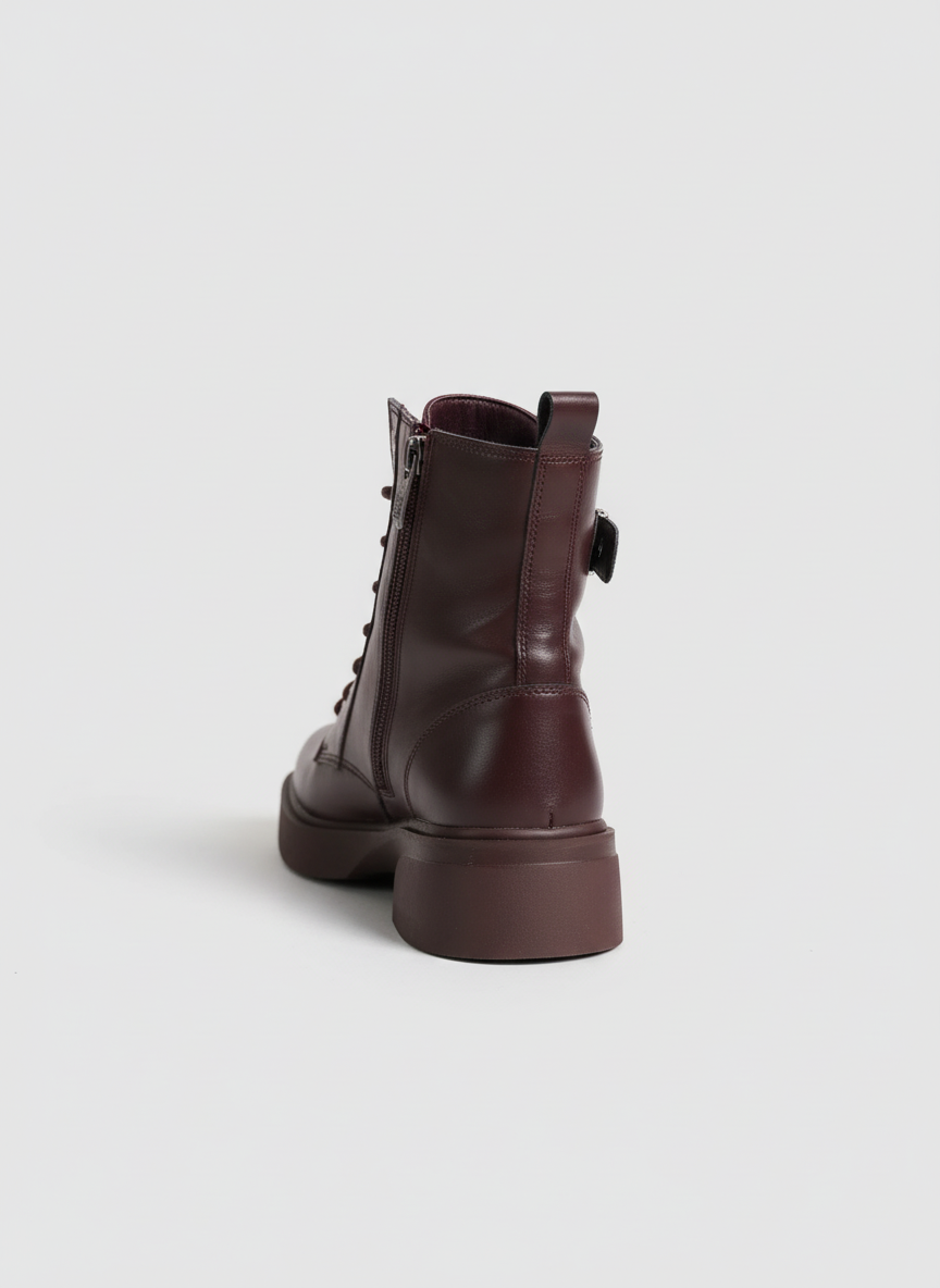 Midnight Rebel Buckled Combat Boots | Brown