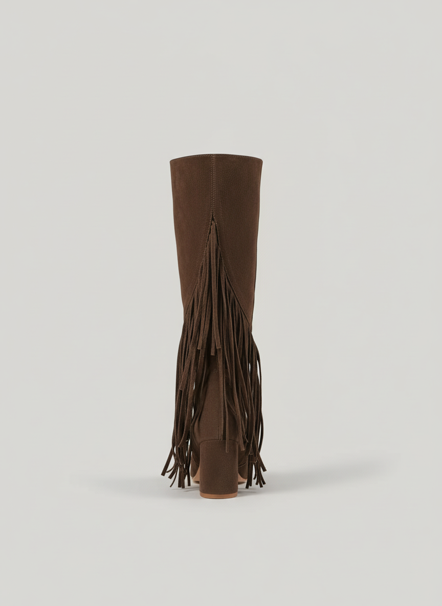Wildheart Fringe Knee Boot| Brown