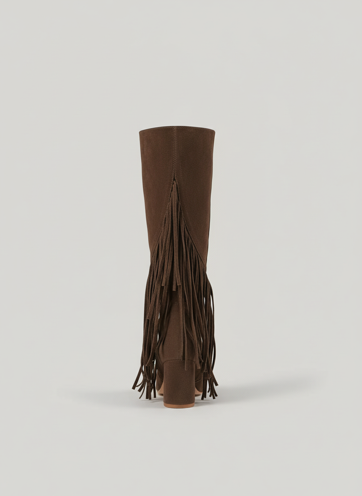 Wildheart Fringe Knee Boot| Brown