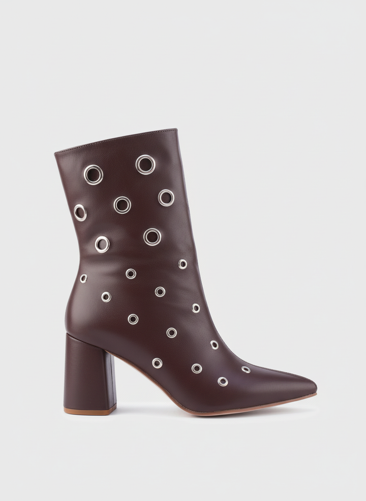 Eclipse Eyelet Block Boot | Dark Brown
