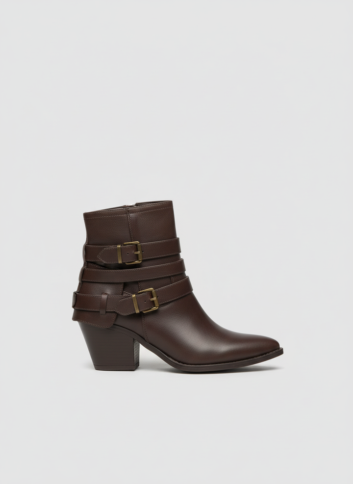 Sahara Triple Strap Leather Boots | Brown