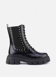 "The Riot" Studded Platform Combat Boots "black"