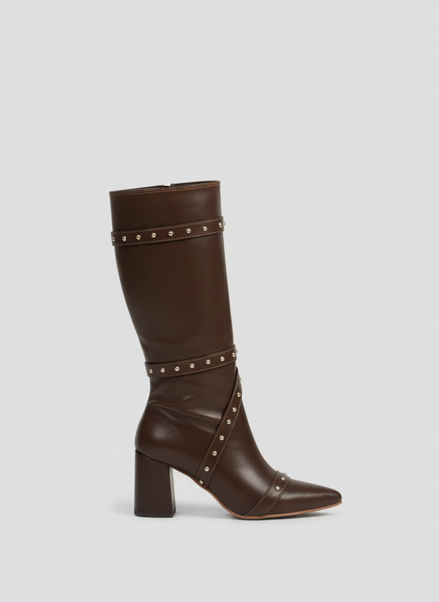 Deep Plum Voyager Knee-High Boot | Brown