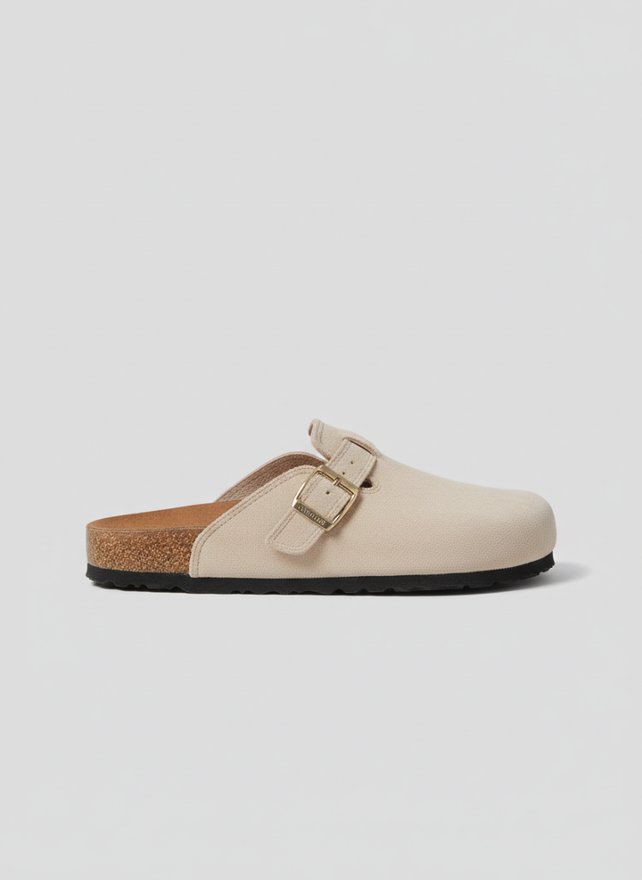 Comfy Soft Footbed Women Clogs - Beige