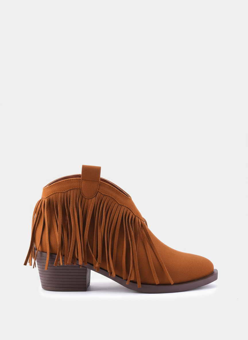 The Wild Heart Suede Ankle Booties | Camel Brown