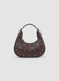 The Ivory Nova Studded Shoulder Bag | Brown