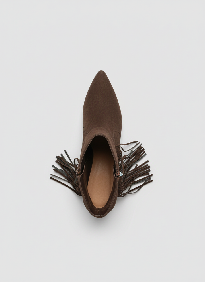 Wildheart Fringe Knee Boot| Brown