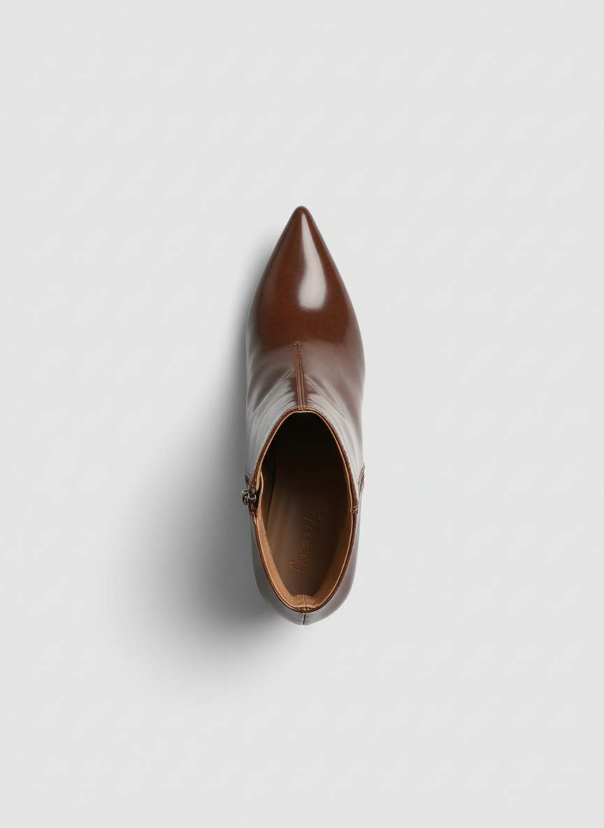 Siren Square Block Boot | Brown Glossy