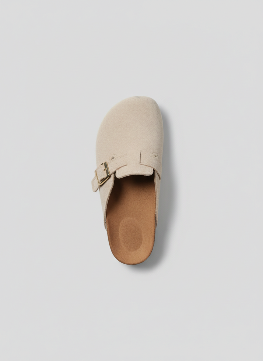 Comfy Soft Footbed Women Clogs - Beige