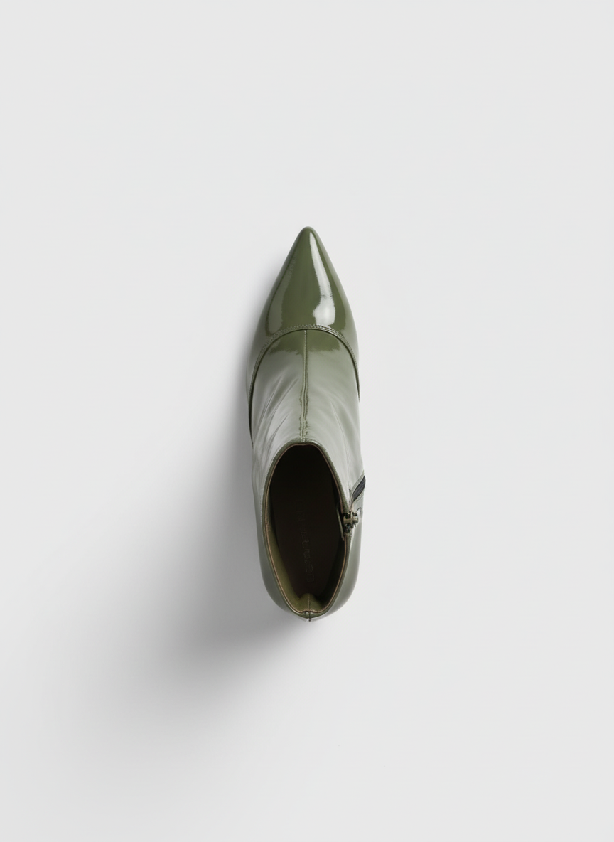 Siren Square Block Boot | Olive Patent