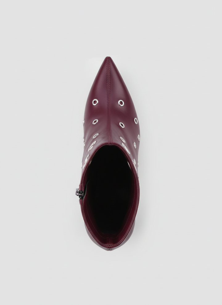 Siren Eyelet Block Boot | Burgundy
