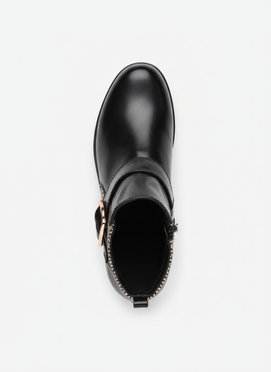 Geoprint Nomad Ankle Booties | Black & Bronze