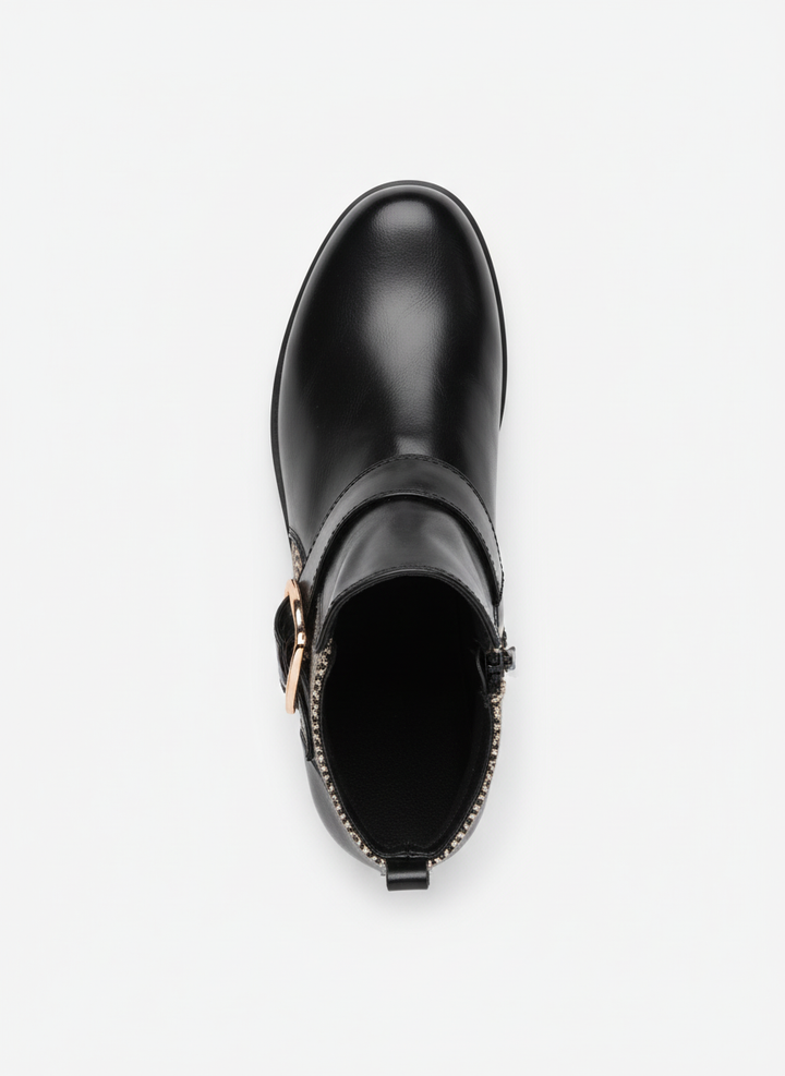 Geoprint Nomad Ankle Booties | Black & Bronze