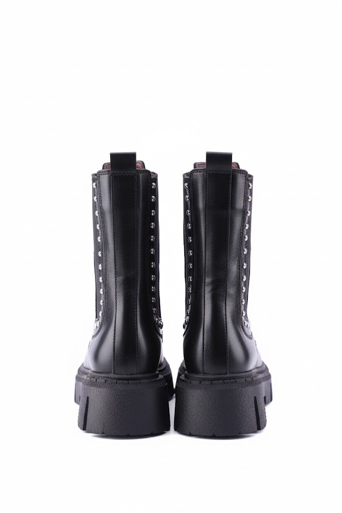 "The Riot" Studded Platform Combat Boots "black"