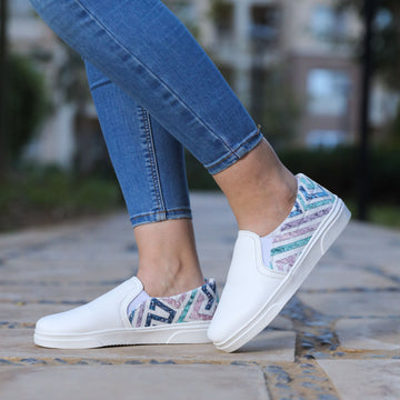 White Maze Slip On Sneakers