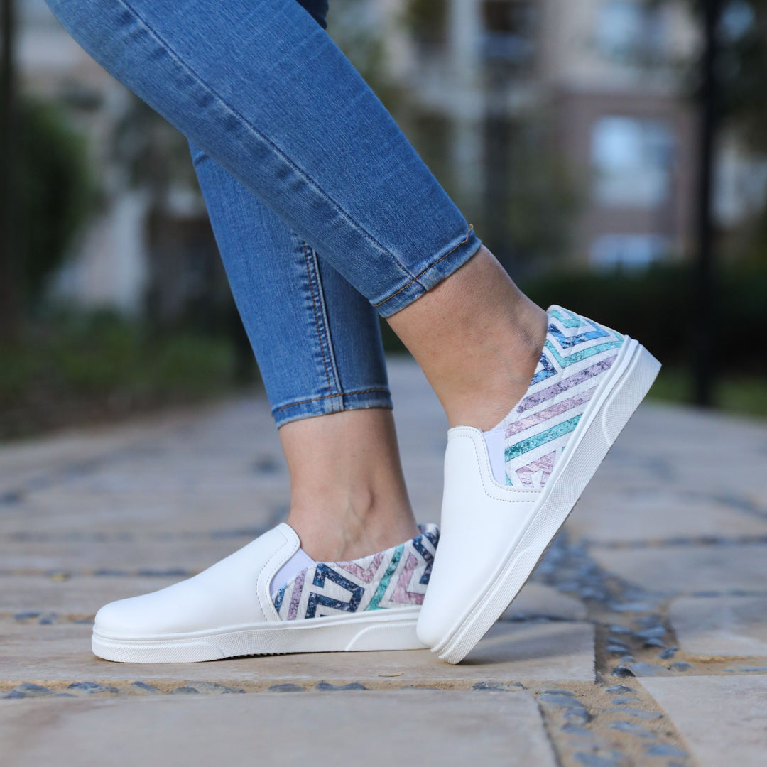 White Maze Slip On Sneakers