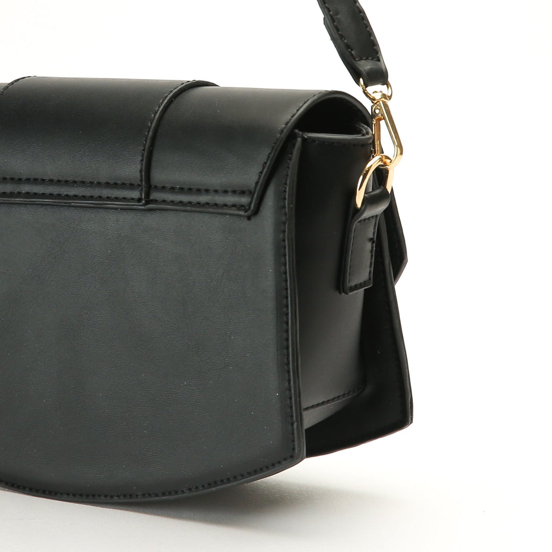 Elegance Embroidered Crossbody Bag - black