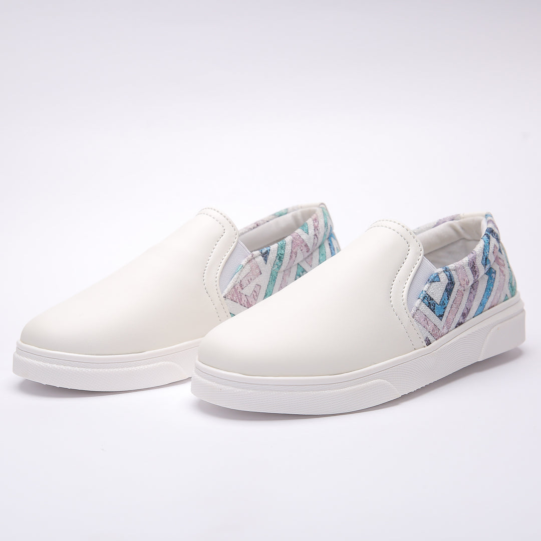 White Maze Slip On Sneakers