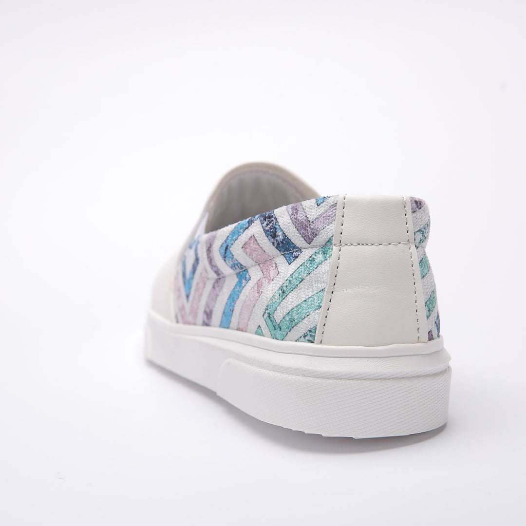 White Maze Slip On Sneakers