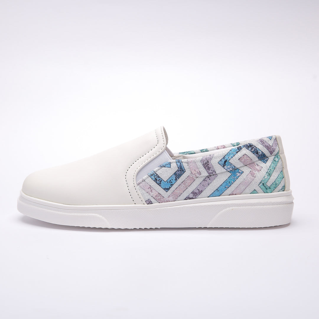 White Maze Slip On Sneakers