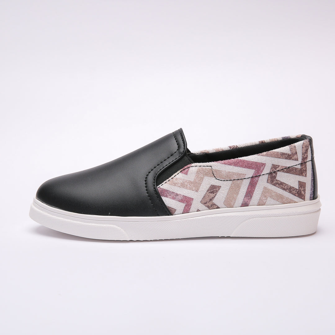 Black Maze Slip On Sneakers