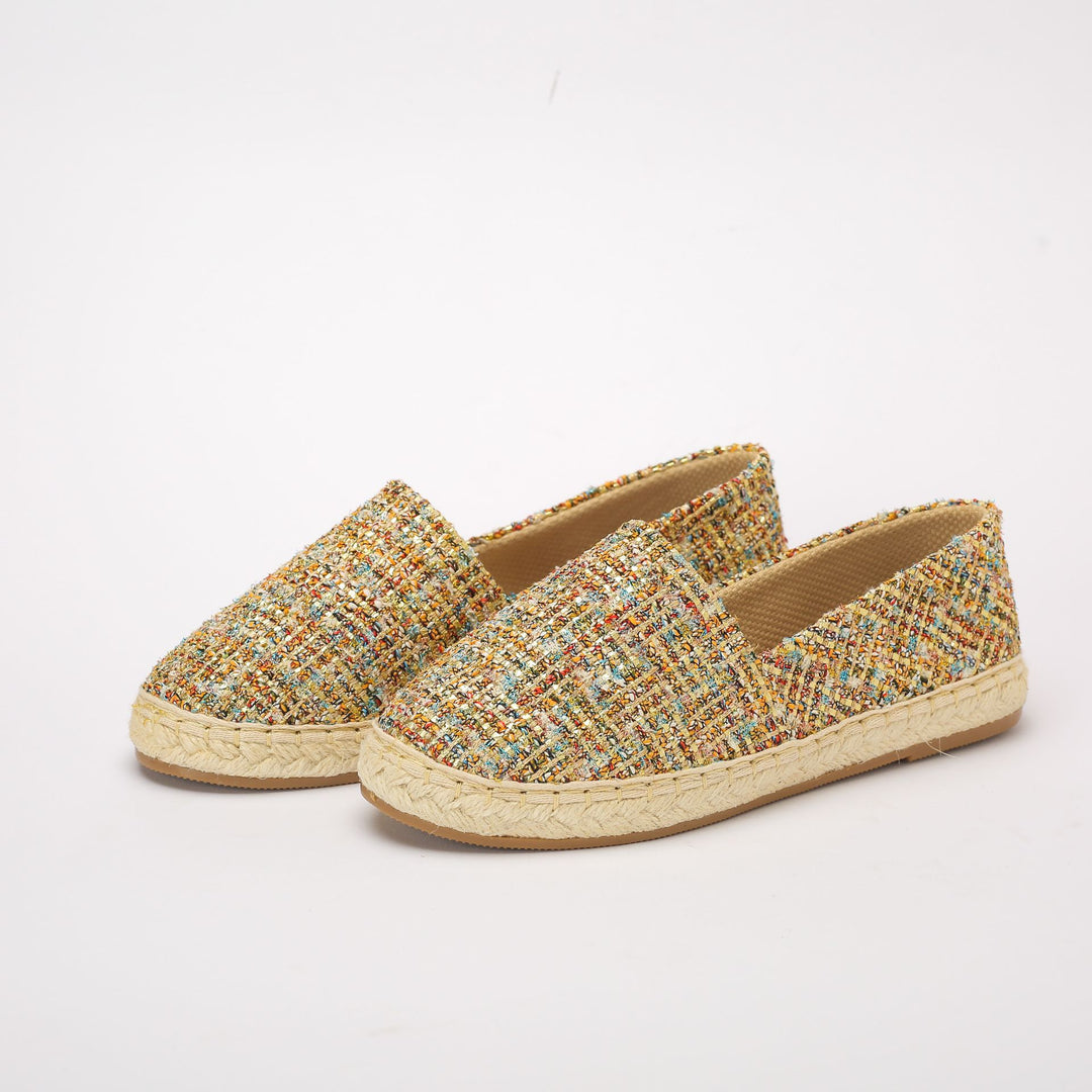 Colorful Glittery Slip On Espadrilles