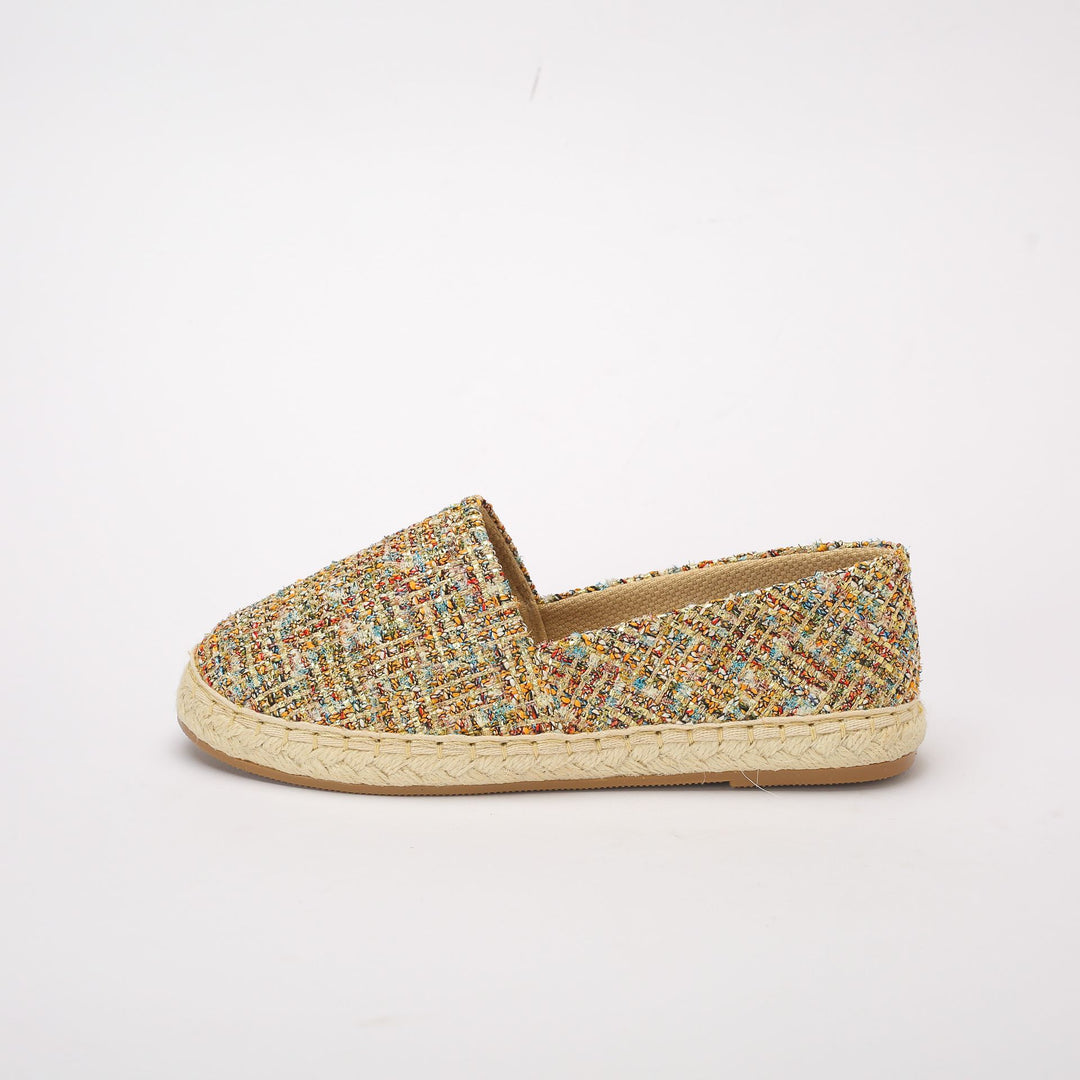 Colorful Glittery Slip On Espadrilles