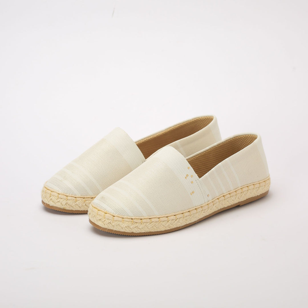 White Sportiv Fabric Slip On Espadrilles