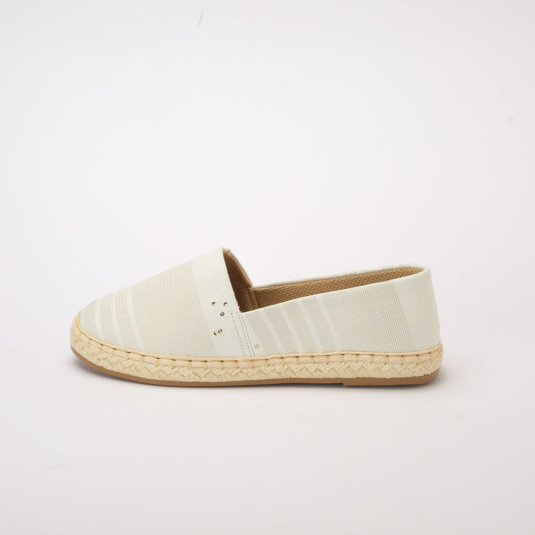 White Sportiv Fabric Slip On Espadrilles