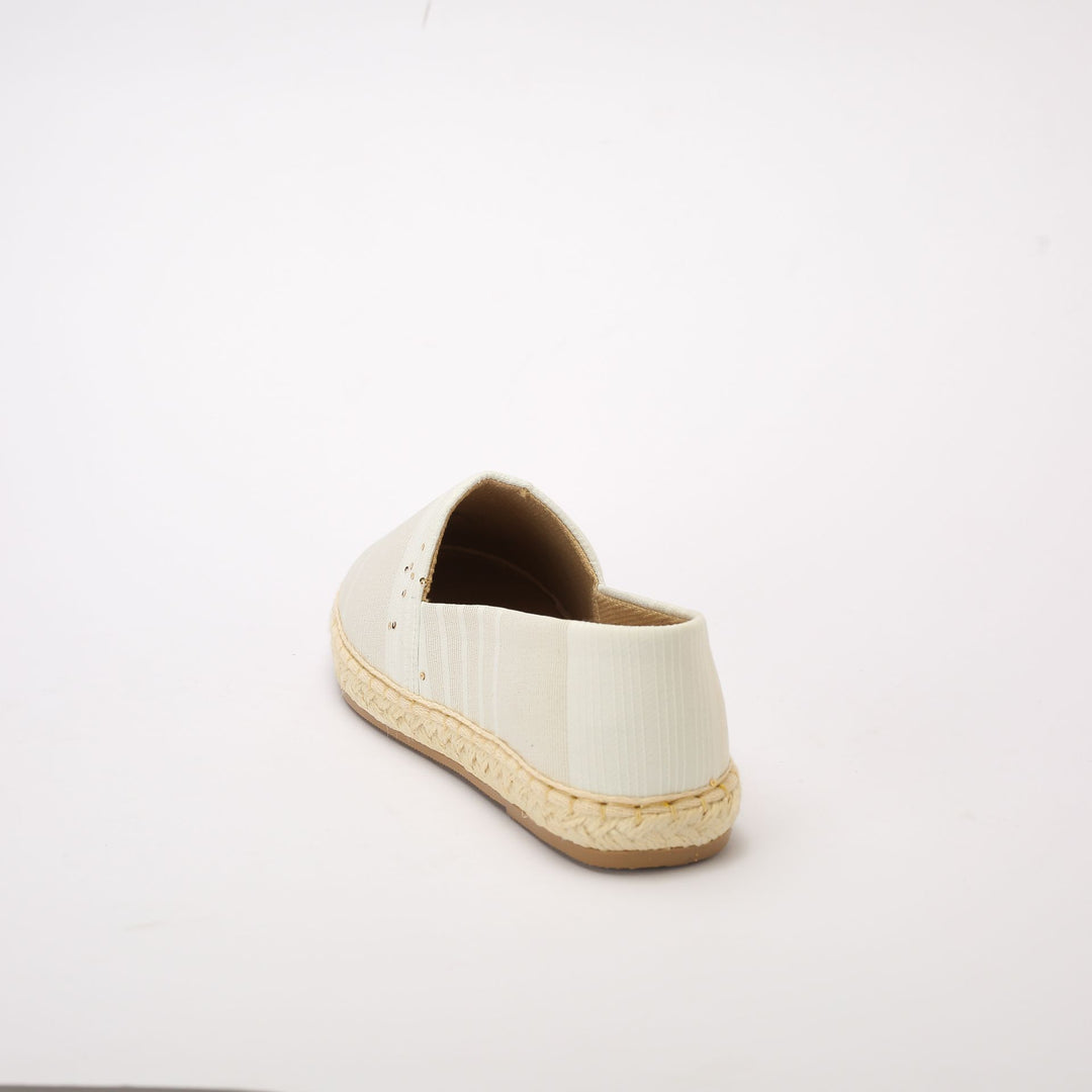 White Sportiv Fabric Slip On Espadrilles