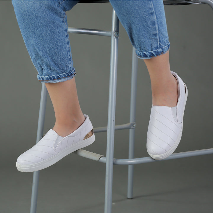 Flat Slip On Leather Sneaker